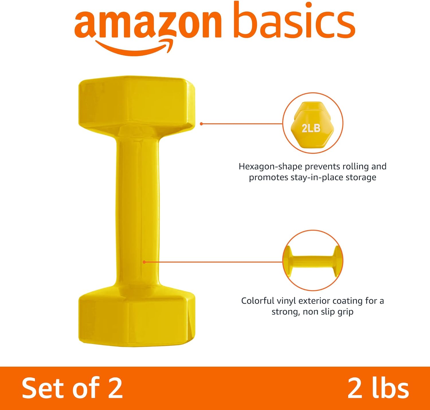 Amazon Basics Vinyl Coated Dumbbell Hand Weights